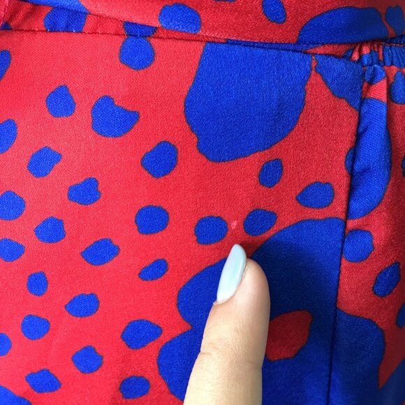 Modcloth Women's Red Dress with Blue Flowers Size Small Timeless Magnetism - Picture 12 of 16